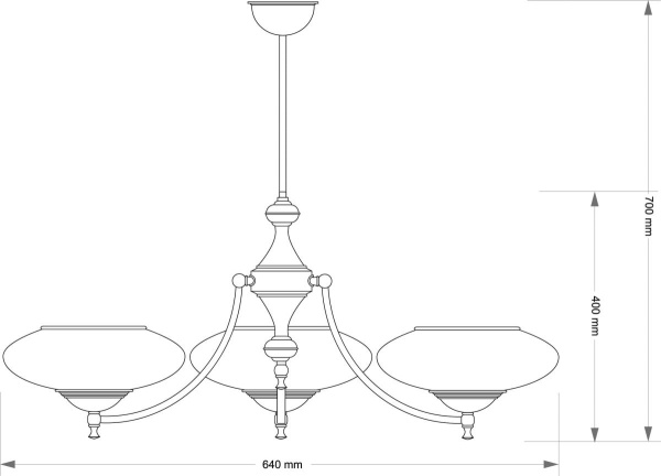 Подвесной светильник KUTEK San Marino Klosz SAN-ZW-3(P)CR