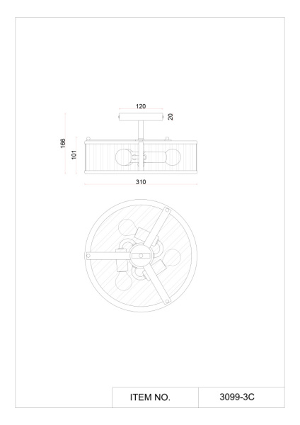 3099-3C Потолочная люстра