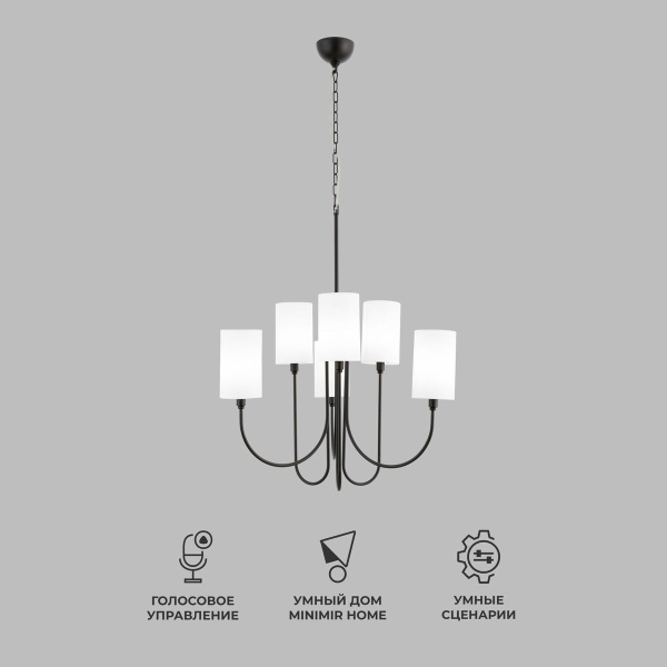 Подвесная люстра Eurosvet Abbey 60164/6 черный Smart