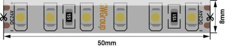 Светодиодная влагозащищенная лента SWG 9,6W/m 120LED/m 3528SMD холодный белый 5M 003592