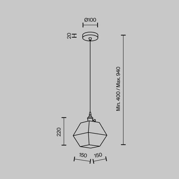 Подвесной светильник Modelux Modestyle MS.154.150 BS