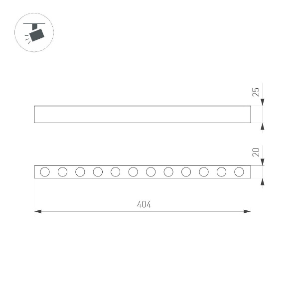 Светильник MAG-DOTS-25-L400-12W Day4000 (WH, 30 deg, 24V) Arlight 050052