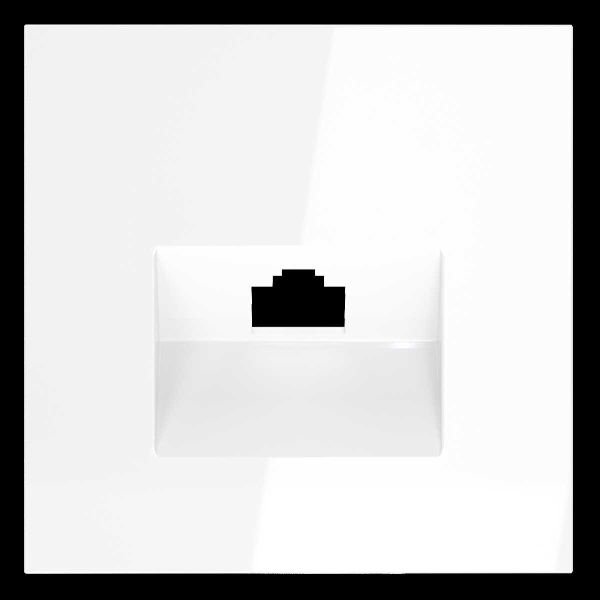 Накладка для розетки компьютерной RJ45 кат.6 S70 (белый глянцевый) Voltum VLS001301