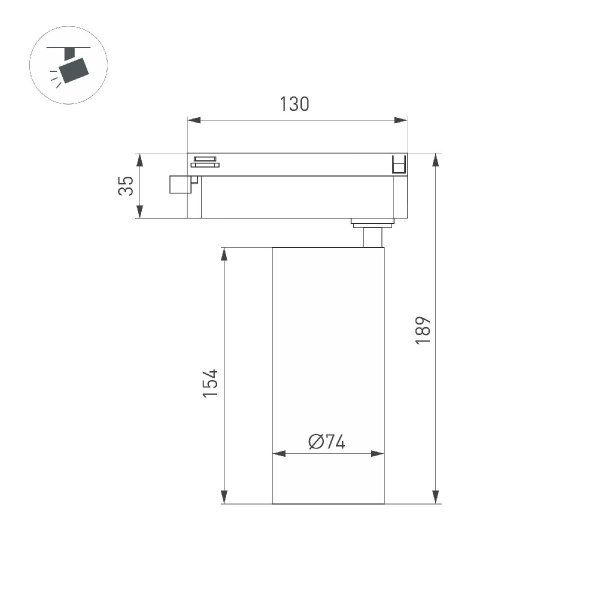 Светильник LGD-GERA-2TR-R74-20W Warm3000 (WH, 15 deg, 230V) Arlight 055081