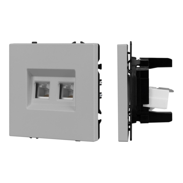Механизм сдвоенной телефонной розетки SCT-NOBE-MTL2-SFPL-IS (RJ-11, 4C) Arlight 061890