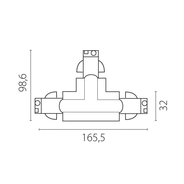 Соединение левое тройное перекидное с подводом питания к треку 5040xx-(F)/(R) Quattro Lightstar 504137-FRPSL