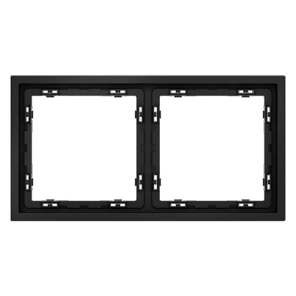 Рамка пластиковая Voltum S70 на 2 поста, (черный матовый) VLS100208