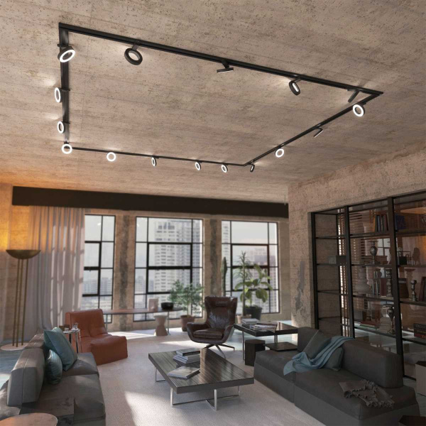 Трековый светодиодный светильник однофазный Elektrostandard Spila 85079/01 черный a056374