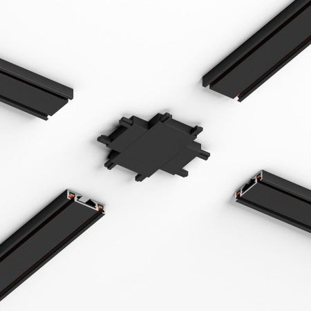 Соединитель четырёхсторонний для накладного шинопровода Elektrostandard Flat Magnetic 85003/00 черный a063738