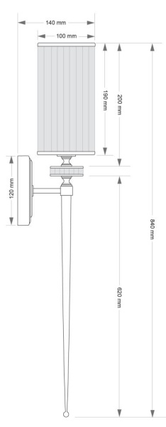 Настенный светильник KUTEK CANTU CAN-K-1(Z)GEN/100