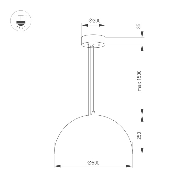 Подвесной светодиодный светильник Arlight SP-RESTO-HANG-R500-30W Day4000 039698
