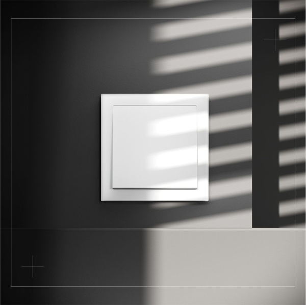 Выключатель с самовозвратом встраиваемый Voltum S70 одноклавишный 10А, (белый матовый) VLS010602