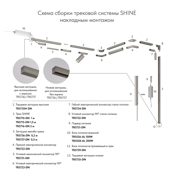 Коннектор L-образный Denkirs Shine Base TR5732-DN