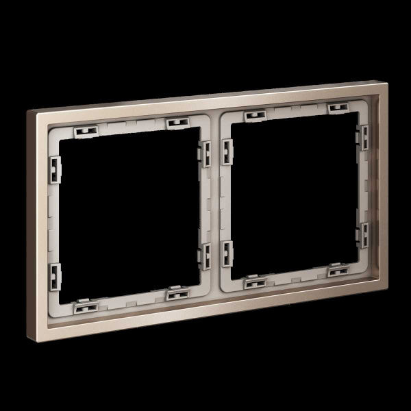 Рамка металлическая на 2 поста, S70 Metal (платина) Voltum VLSM120210