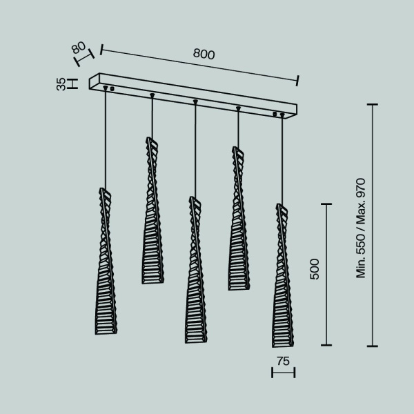 Подвесной светодиодный светильник Modelux Modestyle MS.88910.5 GD