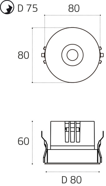 Светильник встраиваемый влагозащищенный Italline IT014-0208 nickel