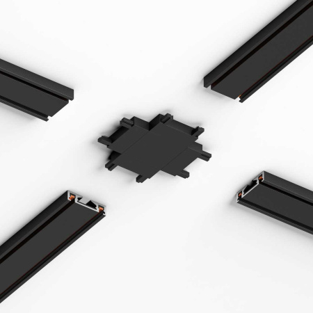 Соединитель четырёхсторонний для накладного шинопровода Elektrostandard Flat Magnetic 85003/00 черный a063738