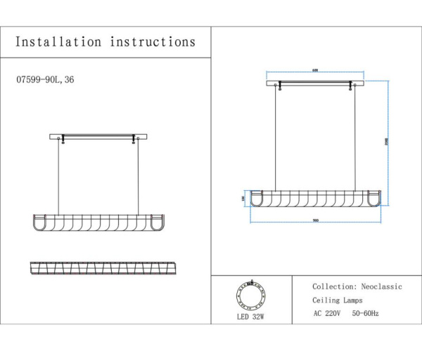 Люстра Kink Light Гэлли 07599-90L,36