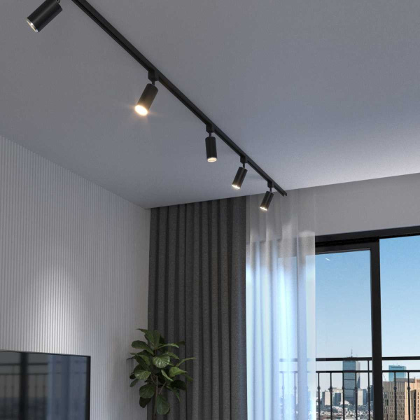 Трековый светильник Elektrostandard Svit GU10 черный/хром MRL 1013 a048166