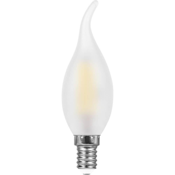 Лампа светодиодная филаментная Feron E14 9W 4000K Свеча на ветру Матовая LB-74 25961