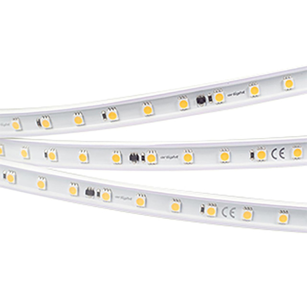 Светодиодная влагозащищенная лента Arlight 8W/m 54LED/m 5060SMD теплый белый 10M 029402(2)