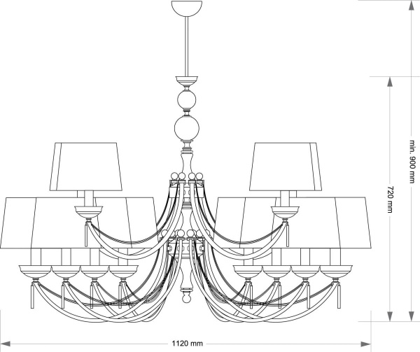 Подвесной светильник KUTEK ZAFIRRO ZAF-ZW-8+4(P/A)