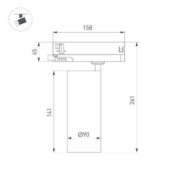 Светильник LGD-GERA-4TR-R90-40W Warm3000 (WH, 55 deg, 230V) Arlight 055151