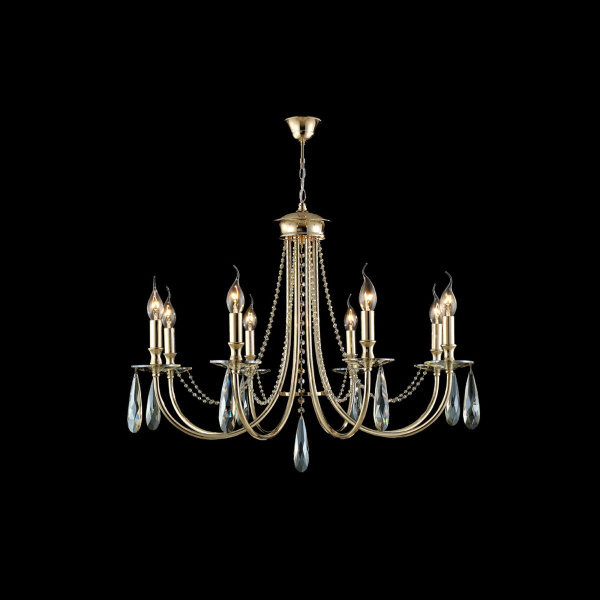 Подвесная люстра Crystal Lux Victoria SP8 Gold/Amber