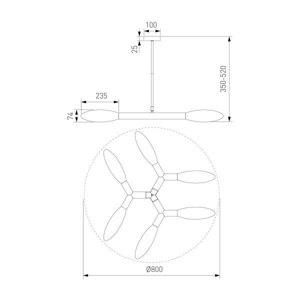 Потолочная люстра Eurosvet Covalent 30180/6 черный