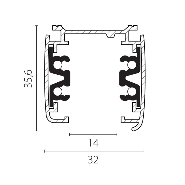 Трек четырехконтактный 3-фазный стыковочными пазами (круглые медные жилы), 2м Quattro Lightstar 504028-R