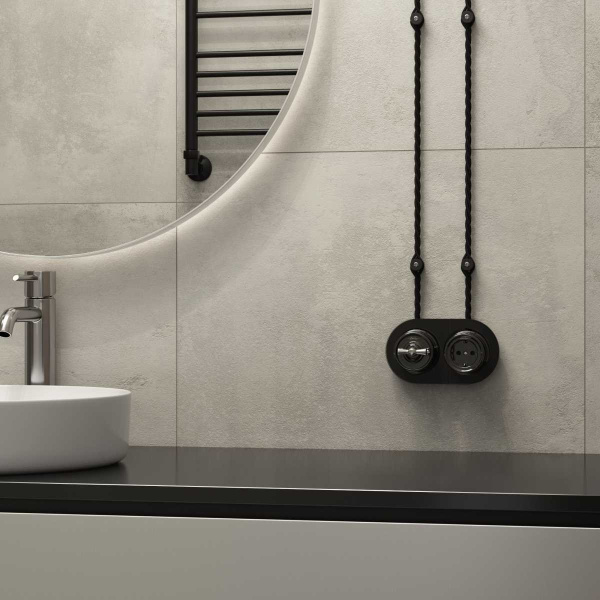 Изолятор Werkel Vintage черный матовый (100шт) W6433408 4690389202834