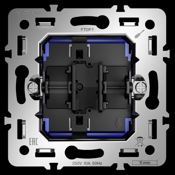 Механизм выключателя с самовозвратом одноклавишного 10А, S70 Voltum VLS0106M