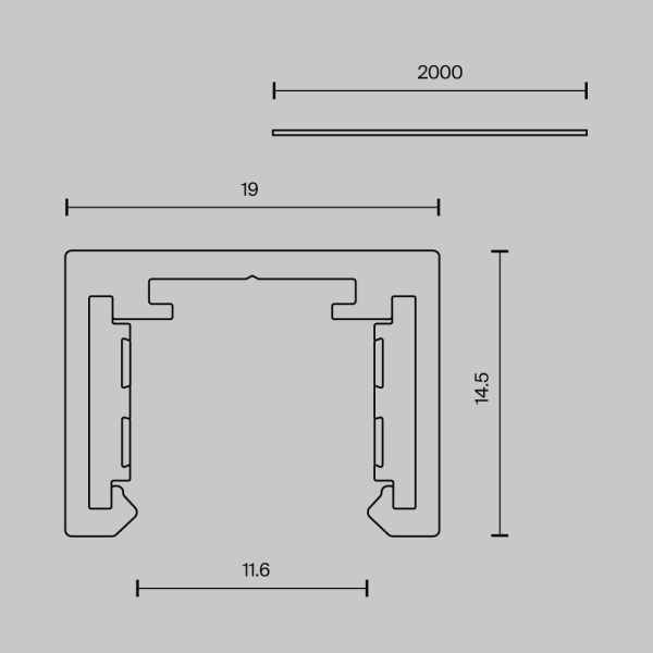 Шинопровод 2 м Exility X накладной Maytoni Technical EXILITY X Busbar trunkings Exility X TRX239-412B