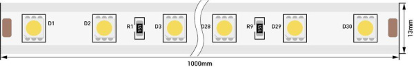 Светодиодная влагозащищенная лента SWG 14,4W/m 60LED/m 5050SMD зеленый 50M 000184