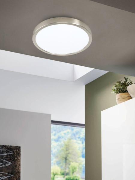 99232 Светодиод. накладной светильник FUEVA 5, 20W (LED), Ø285, H28, 2500lm, 4000K, сталь, никель ма