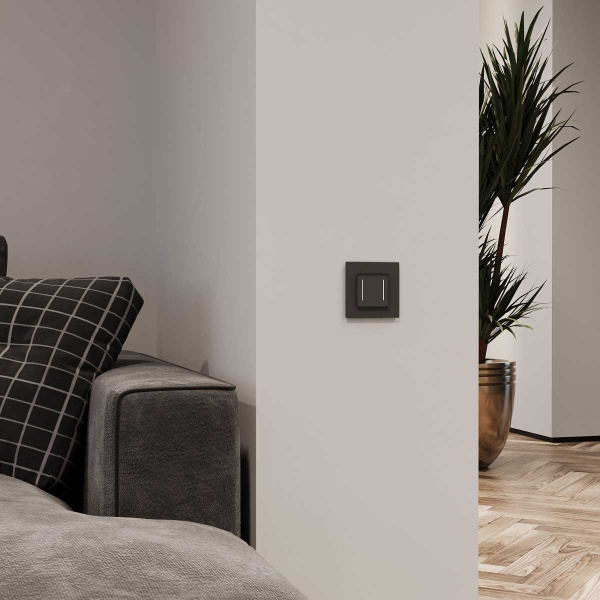 Сенсорный умный выключатель двуклавишный Werkel черный W4523008 4690389197963