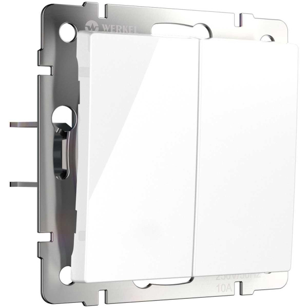 Выключатель двухклавишный с самовозвратом Werkel белый W1122401 4690389192319