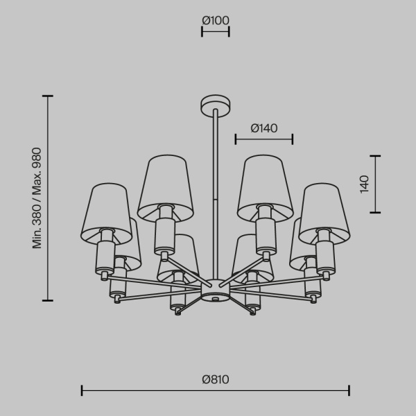 Подвесной светильник Maytoni MOD483PL-08BS