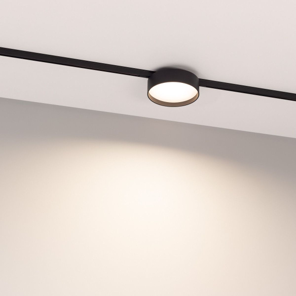 Трековый магнитный светильник Arlight MAG-MICROCOSM-RONDO-R113-12W Warm2700 (BK, 100 deg, 24V) 055471