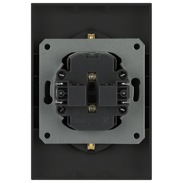 Розетка ЭРА Arktik 16-2107-05 без заземления двойная 2X2P 16А-250В антрацит Б0071685