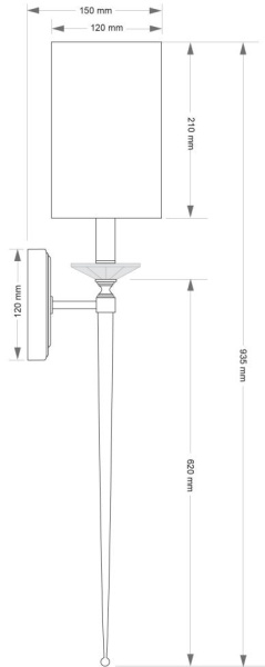Настенный светильник KUTEK CANTU CAN-K-1(N/A)ZOL