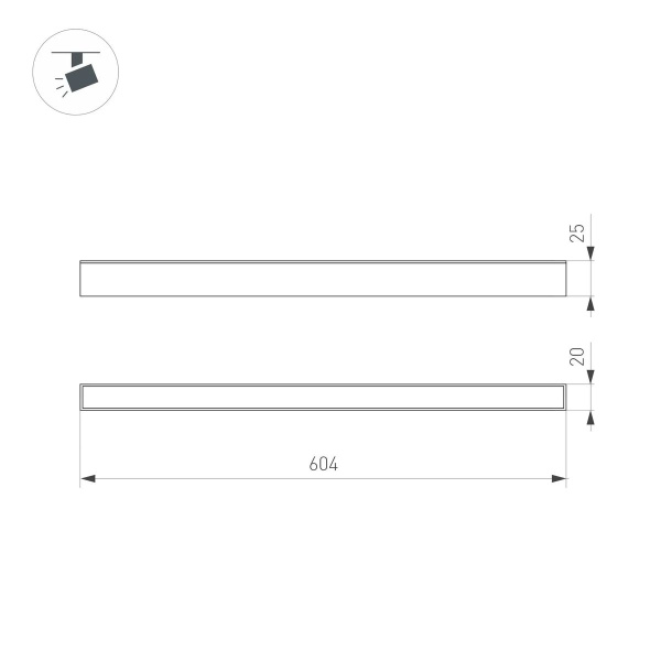 Трековый светодиодный светильник Arlight Mag-Flat-25-L600-18W Day4000 046334