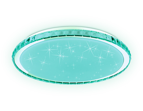 FF501 Светодиодный светильник c подсветкой RGB FF501 CH хром 60W 3000-6400K D400*70 (ПДУ ИК)