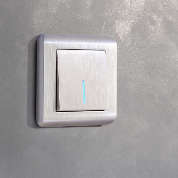 Выключатель одноклавишный с подсветкой Werkel перламутровый рифленый W1110113 4690389160806