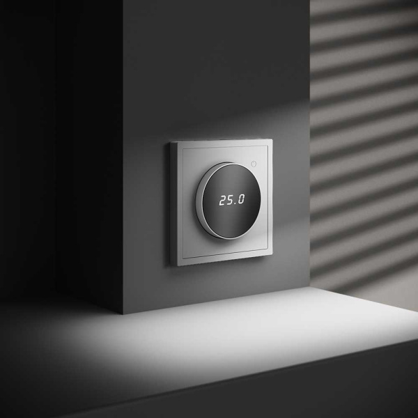 Терморегулятор электронный Voltum S70 с индикацией и датчиком, для теплого пола, (белый матовый) VLS070102