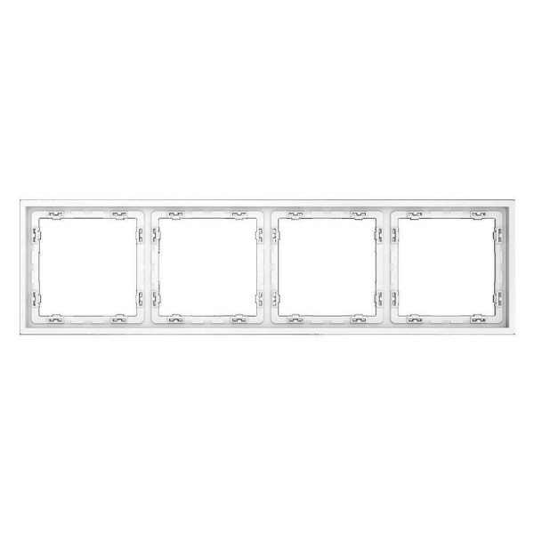 Рамка пластиковая Voltum S70 на 4 поста, (белый матовый) VLS100402