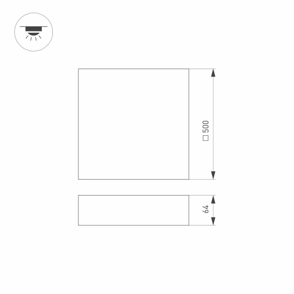 Потолочный светодиодный светильник Arlight IM-Quadro-Emergency-3H-S500x500-54W Warm3000 041044