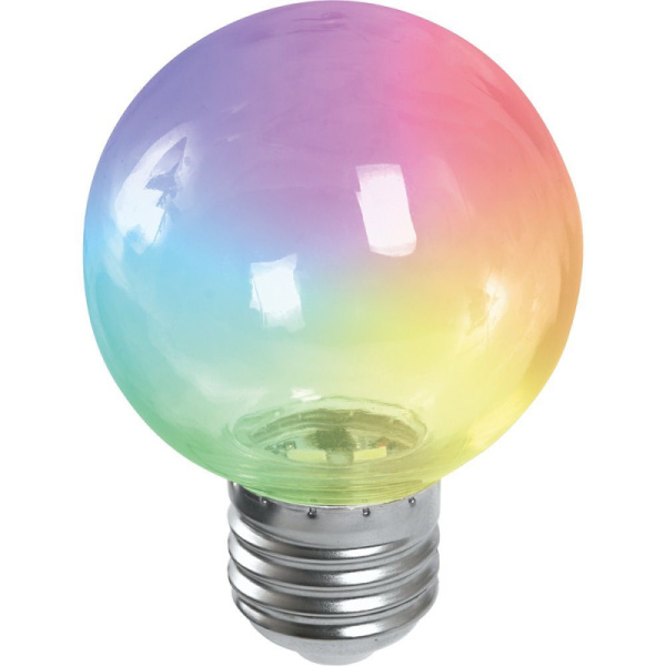Лампа светодиодная Feron E27 3W RGB прозрачный LB-371 38133
