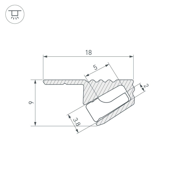 Профиль Arlight SL-Mini-Shelf-H9-2000 Anod Olive Grey 038208