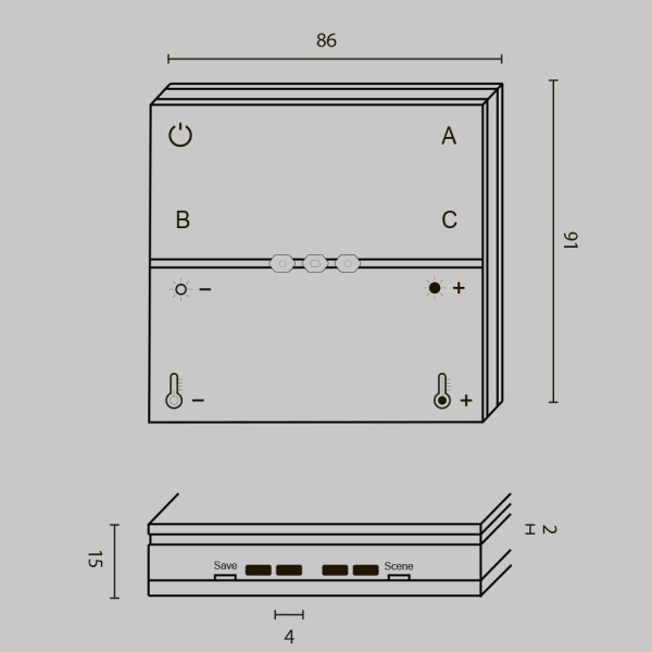 Беспроводная панель управления Maytoni Lighting control Zigbee DRC035-Z-8-B